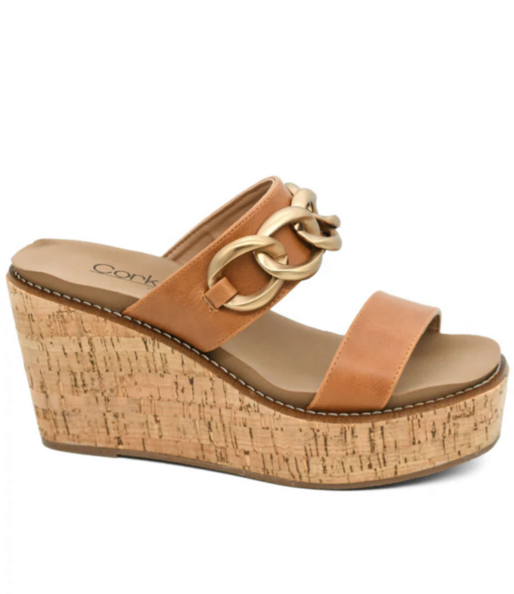 [Corky's] On Vacay Wedge - Cognac