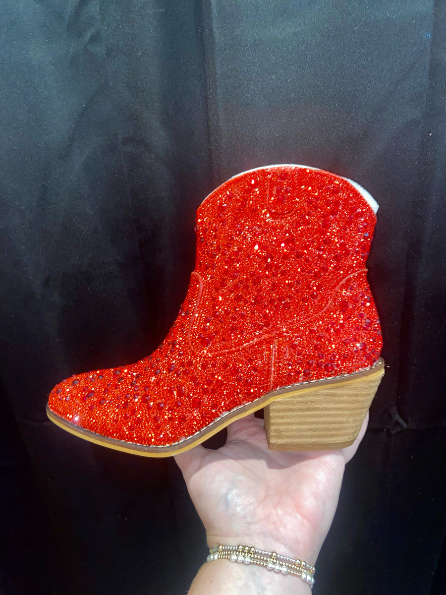 Shine Bright Booties • Red Rhinestones 10 / Red Rhinestones