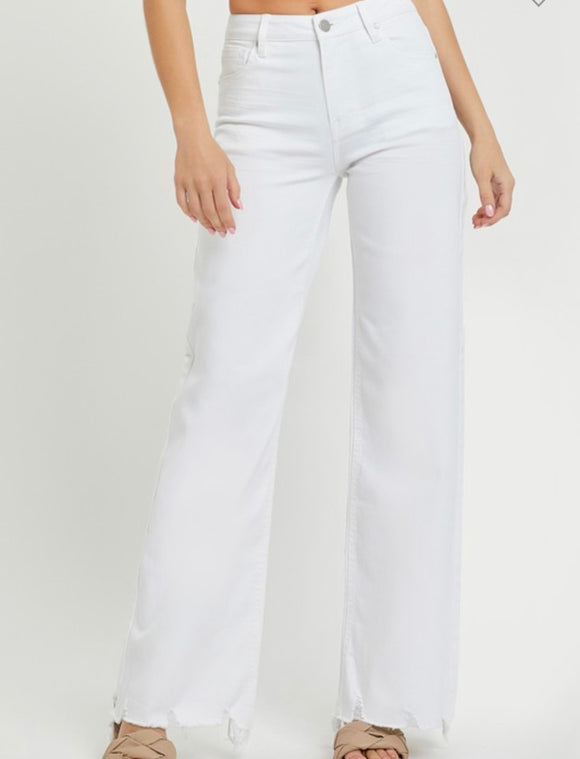 Hi-rise Wide Jeans White