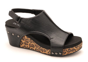 Carley Black Smooth Leopard