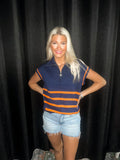 Celia Navy/Orange Sweater