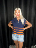 Celia Navy/Orange Sweater