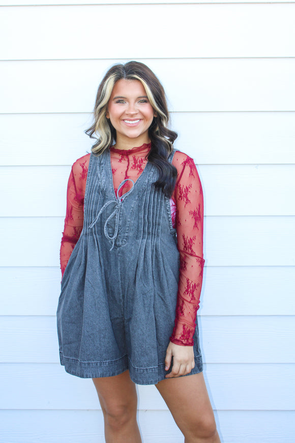 Small Town Romper Grey