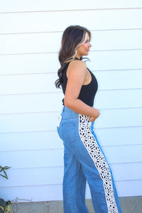 Midrise Crochet Jeans