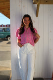 Lainey Deco Lillies Top Fushia