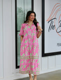 Eloise Trellis Dress Pink