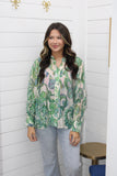 The Liza Top-Green Paisley