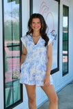 The Way It Goes Romper Blue