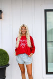Sarah Crimson/White Sweatshirt-Plus