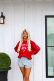 Sarah Crimson/White Sweatshirt-Plus