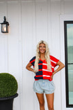 Hannah Red/Blue Sweater