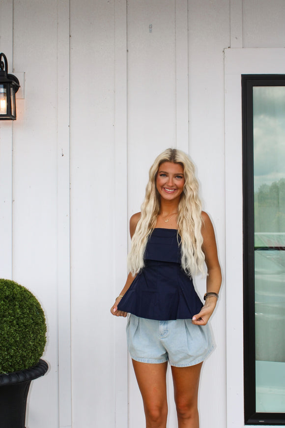 On The Plains Top-navy