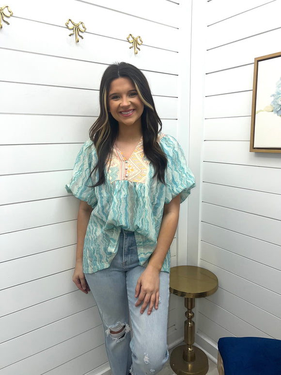 The Traveler Top-aqua