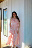 The Coral Stripe Skirt