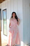The Coral Stripe Skirt