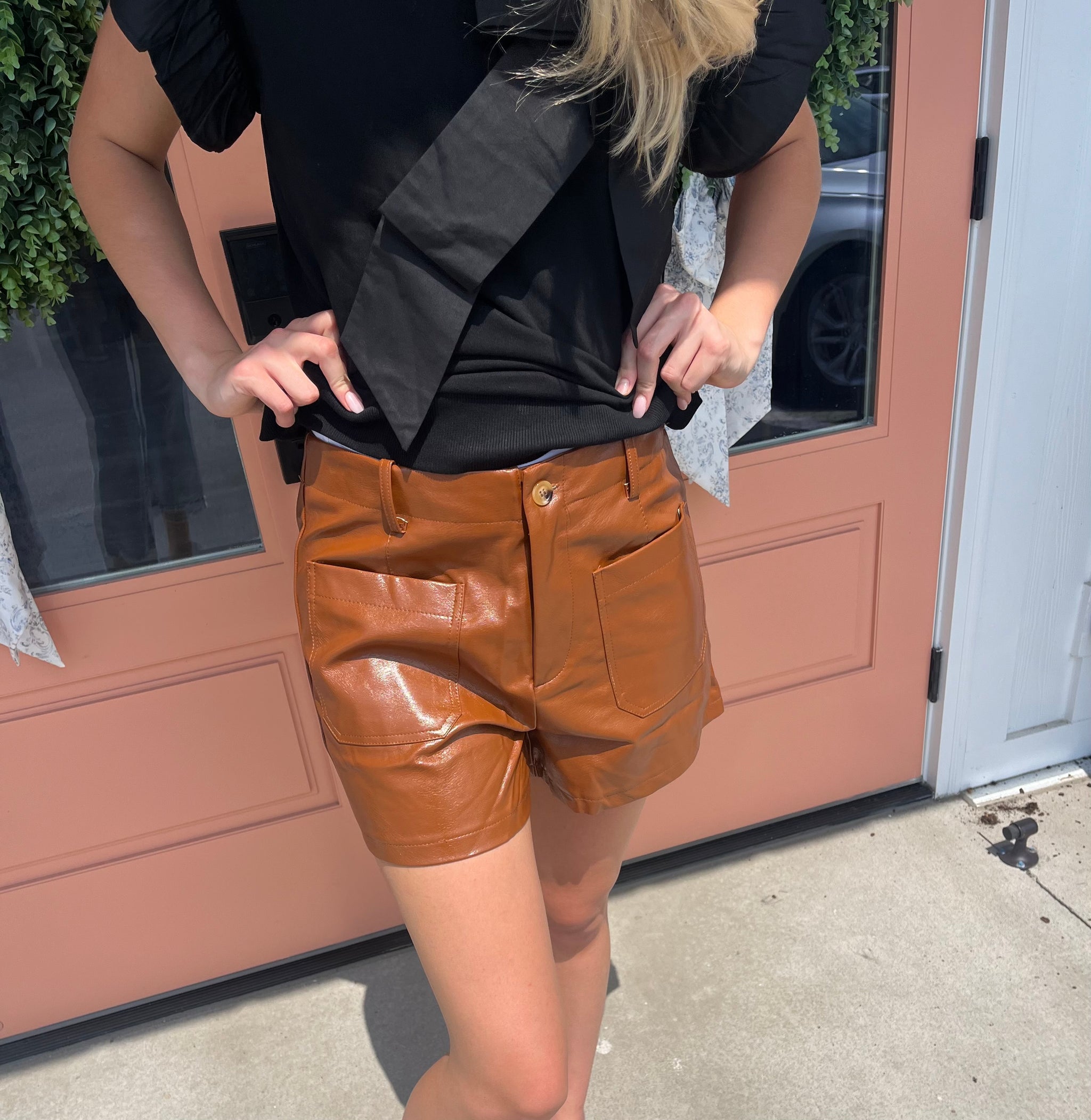 Gracie Leather Shorts – The Boutique at Peach Park