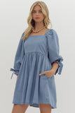 Denim Puff Sleeve Dress