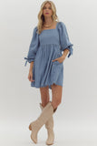 Denim Puff Sleeve Dress