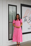 Rosette Charm Dress Pink