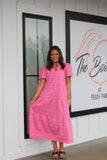 Rosette Charm Dress Pink