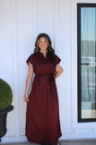 Autumn Wine Midi Dress