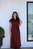 Autumn Wine Midi Dress