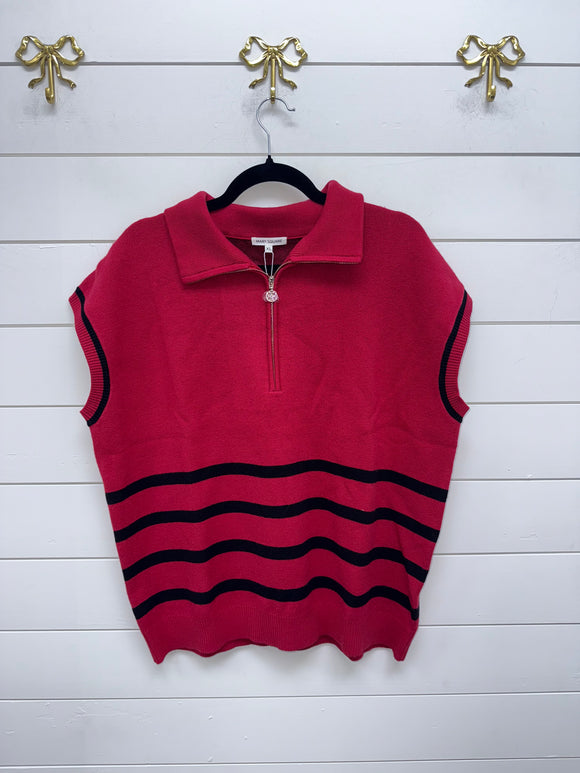 Celia Red/Black Sweater-Plus
