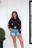 Sarah Sequin Football Sweatshirt- Plus