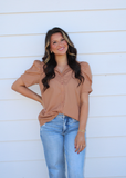 Cinnamon Ruffle Blouse