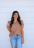 Cinnamon Ruffle Blouse