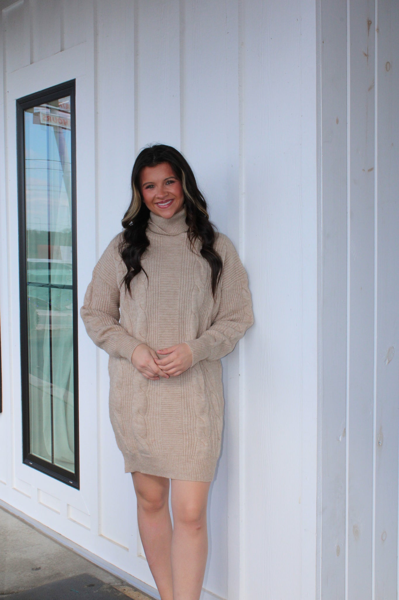 Chunky Cable Knit Sweater Dress The Boutique at Peach Park Chunky Cable Knit Sweater Dress The Boutique at Peach Park