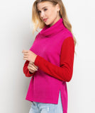 Fuchsia Color Block Sweater