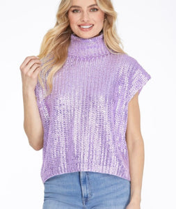 Metallic Sweater Top Lilac