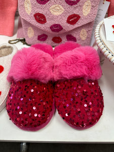 Pink Sequin Slippers
