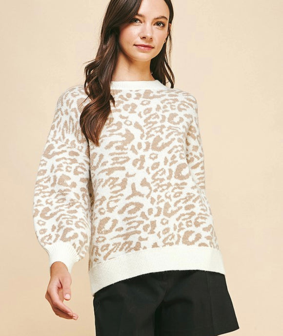 Taupe Cheetah Sweater