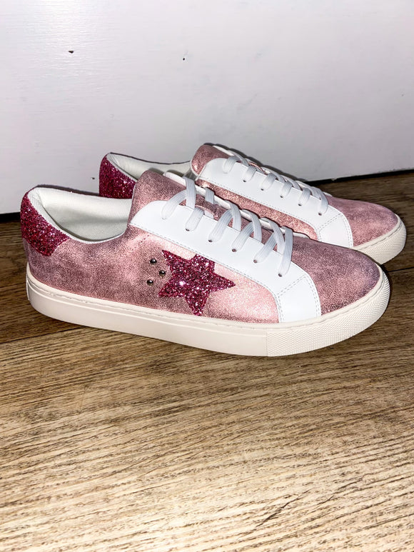Pink Metallic Sneakers