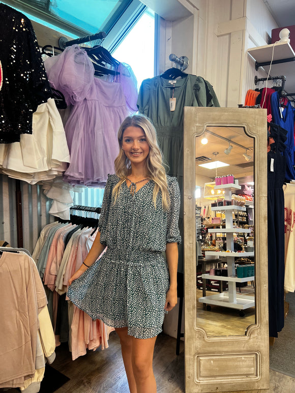 Teal Green Cheetah Dress